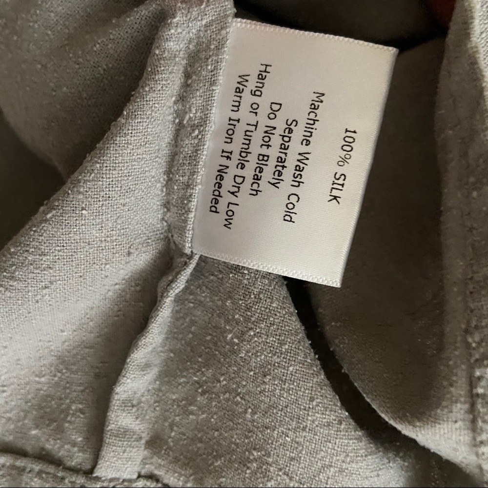 Jamie + the Jones Raw Silk T Top Light Gray Grey Small - Picture 4 of 14